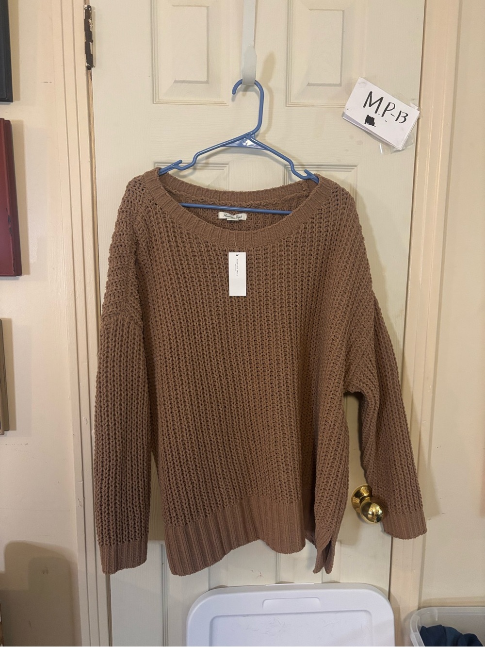 American Eagle Outfitters Chunky Crewneck Sweater in Light Brown